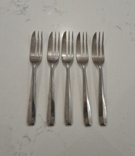 5 X Vintage Finsbury Stainless Steel Cake Pastry Forks Firth Staybrite