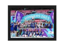 CHELSEA WOMEN FA CUP PHOTO TEAM SQUAD 2025 FRAMED WSL LADIES TROPHY WFA WEMBLEY