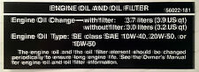 KAWASAKI Z1R Z1R 1000 Z1000D KZ1R ENGINE AND OIL FILTER CAUTION WARNING DECAL