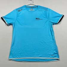 BLK Performance Centre Running Shirt Blue Gym Training Tee Mens Large L