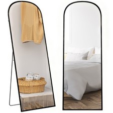 HOMCOM Full-Length Mirror with Aluminium Frame Wall-Mounted or Freestanding