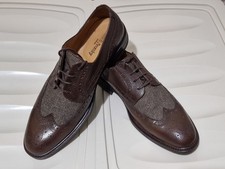 Mens Russell & Bromley Brown Leather & Tweed Brogues Uk10 EU44