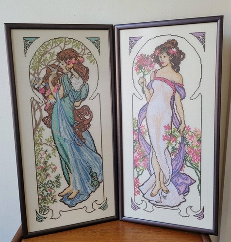 Pair vintage framed cross - of,