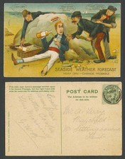 Seaside Weather Forecast Very Dry Change Probable Bottle Drunk 1908 Old Postcard
