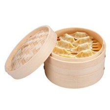 Steamer Basket Steam Vegetable Egg Dumplings Cooker Accessory 2 Tier Tray Wooden