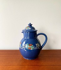 Vintage Hand Painted Stoneware Jug