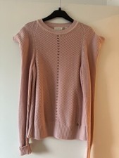 TED BAKER Pink Knitted Engineered Sleeve SUNNIIE Jumper Size 3 UK 12 £110