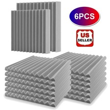 6pcs Acoustic Foam Panels Gray