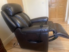LAZBOY brown leather riser recliner chair