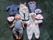 16" Chad Valley Tiny Treasures Soft Baby Doll teddy outfit,  nappy,  pacifier 