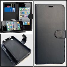 iPhone 4 4s Black Flip Book Case Cover Gel Case Wallet Phone Stand High Quality