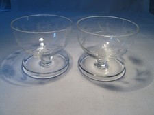 Vintage Pair of Etched Glass