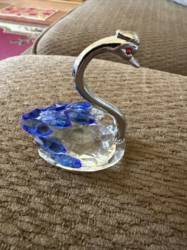 Elegant blue swan glass - blue,