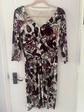 KALIKO Floral Pull On Lined Stretch Dress Size UK 12 Lovely Condition