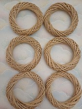 Vintage Wicker Wreaths 6 Small Rattan Rings For Decorating 10cm
