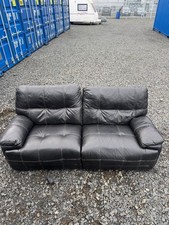 Black Full Leather 2 Seater
