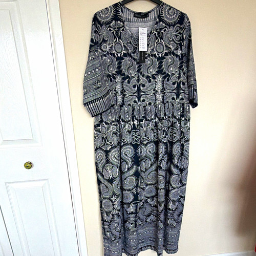 Zanzea navy white paisley - zanzea, navy/white