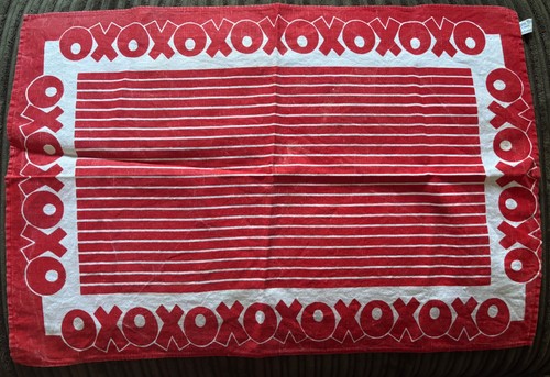 Vintage retro red striped oxo - red,