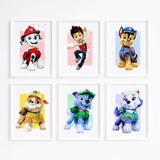 Paw Patrol Character Art Posters/Prints, Kids, Bedroom, Wall Art, Gift