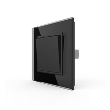 Livolo design glass button 2 speed rocker toggle pulse switch Black