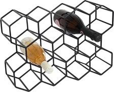 Wine Rack 11 Bottle Holder Modern Metal Wire Storage for Countertop Table Top