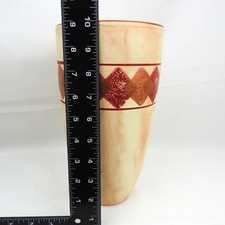 ⭐ Vintage Terracotta Geometric Vase Retro Aztec 10"
