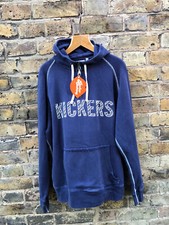 KICKERS Mens Hoodie Large Jumper Cotton Hooded Sweater Vintage Blue 90s