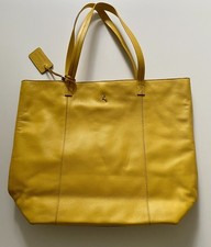 ASHWOOD EMILY YELLOW LEATHER TOTE SHOULDER BAG FROM QVC  - NEW
