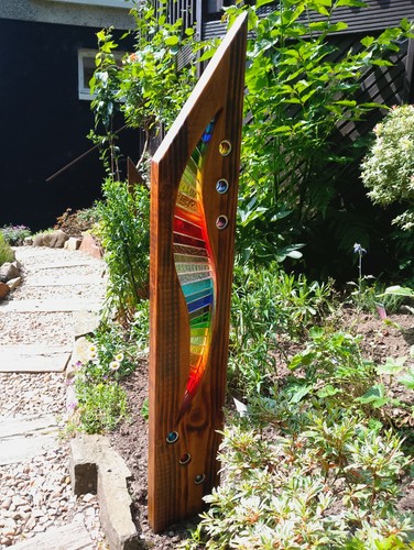 Stained glass garden sculpture - stained,