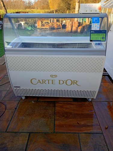 Ice cream freezer display - ice,