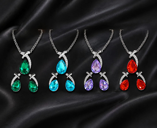 Water drop crystal pendant - water,