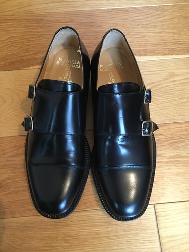 Mens leather double monk