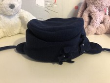 WEEKEND A LA MER Girls Navy Bonnet Hat 9-12 Months