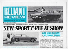 Reliant Review, October 1972 edition: Scimitar GTE, Rebel, Turkish Anadol Pickup