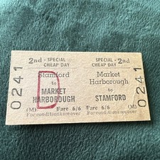 Vintage Train Ticket -  Stamford to Market Harborough