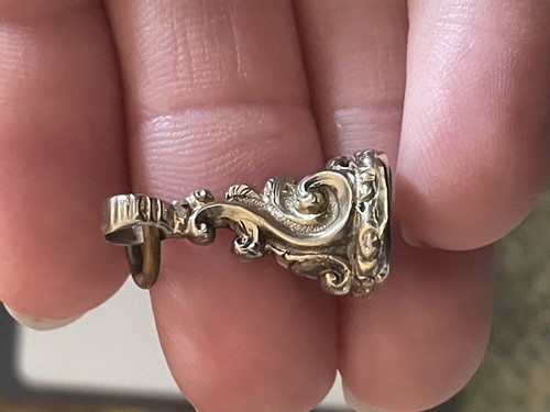 Antique gilt metal seal fob - seal,