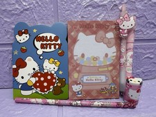 HELLO KITTY Memo Pad Mini A7 Notebook Highlighter Pen Pencil Bundle Rubber