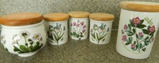 SELECTION OF 5 SMALL PORTMEIRION BOTANIC GARDEN STORAGE JARS - VGC