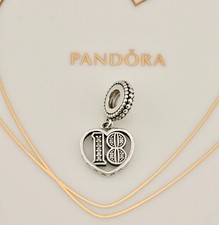 New 100% Genuine Authentic Pandora Silver 18th Celebration Dangle Charm 797262CZ