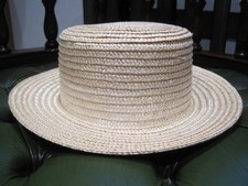 Vintage  Straw Boater Hat