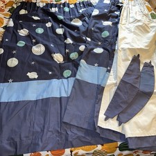 Kids Bedroom Space Themed Blackout Curtains 160cm Wide X 137cm Drop Clip Hook