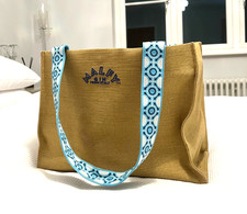 Large Malfy Gin Rattan Tote