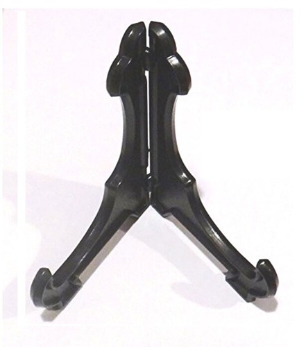 Black plastic plate stand - stand, 6