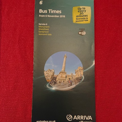 Arriva north east timetable - timetable, 6
