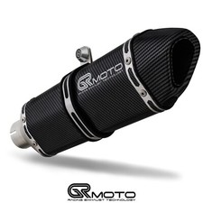 Carbon Exhaust Slip On 51mm 2" GRmoto Left (link pipe not included)