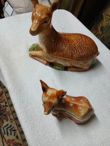 Porcelain terrine deer - porcelain, "deer"