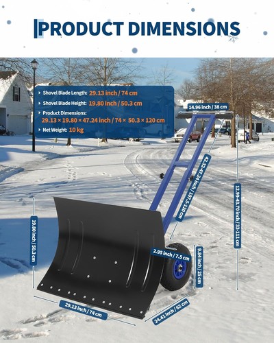 Snow shovel wheels heavy - snow,