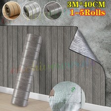 5Rolls Wood Grain Panel Thick Wallpaper Stick Self Adhesive Wood Slat Wall Paper