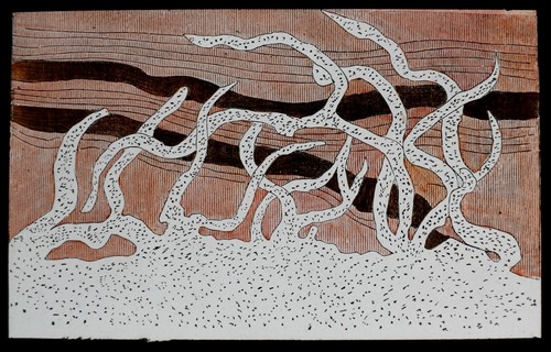 Magic lantern slide - magic, eruption