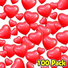 100 LOVE HEART SHAPE BALLOONS